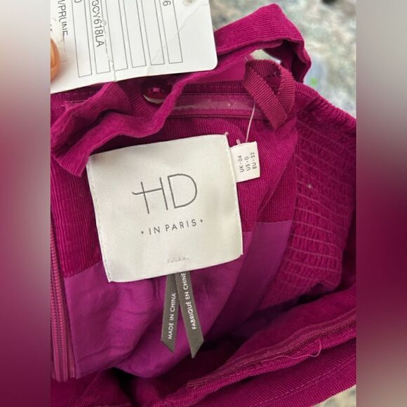 NWT Anthropologie HD In Paris Magenta Pink Suede Paca Halter Dress - Picture 7 of 16